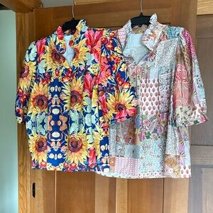 NWOT Floral and Patchwork Ladies Tops